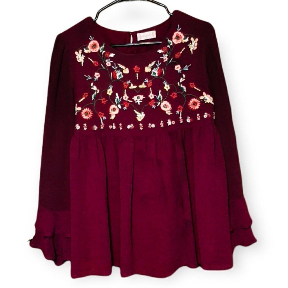 Altar'd State Floral Embroidered Boho Blouse sz M